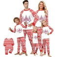 thumbnail image 1 of Family Christmas Pajamas Matching Sets – Red & White Long Sleeve Tops and Pants with 3 Christmas Tree Print, Festive Holiday Xmas PJs Sleepwear for Family, Couples, Men, Women, Adults, 1 of 3