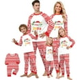 thumbnail image 1 of Family Christmas Pajamas Matching Sets – Red & White Snowflake Long Sleeve Tops and Pants with “Merry Christmas 2026” Letter Print, Holiday Xmas PJs Sleepwear for Couples, Men, Women, Adults, 1 of 7