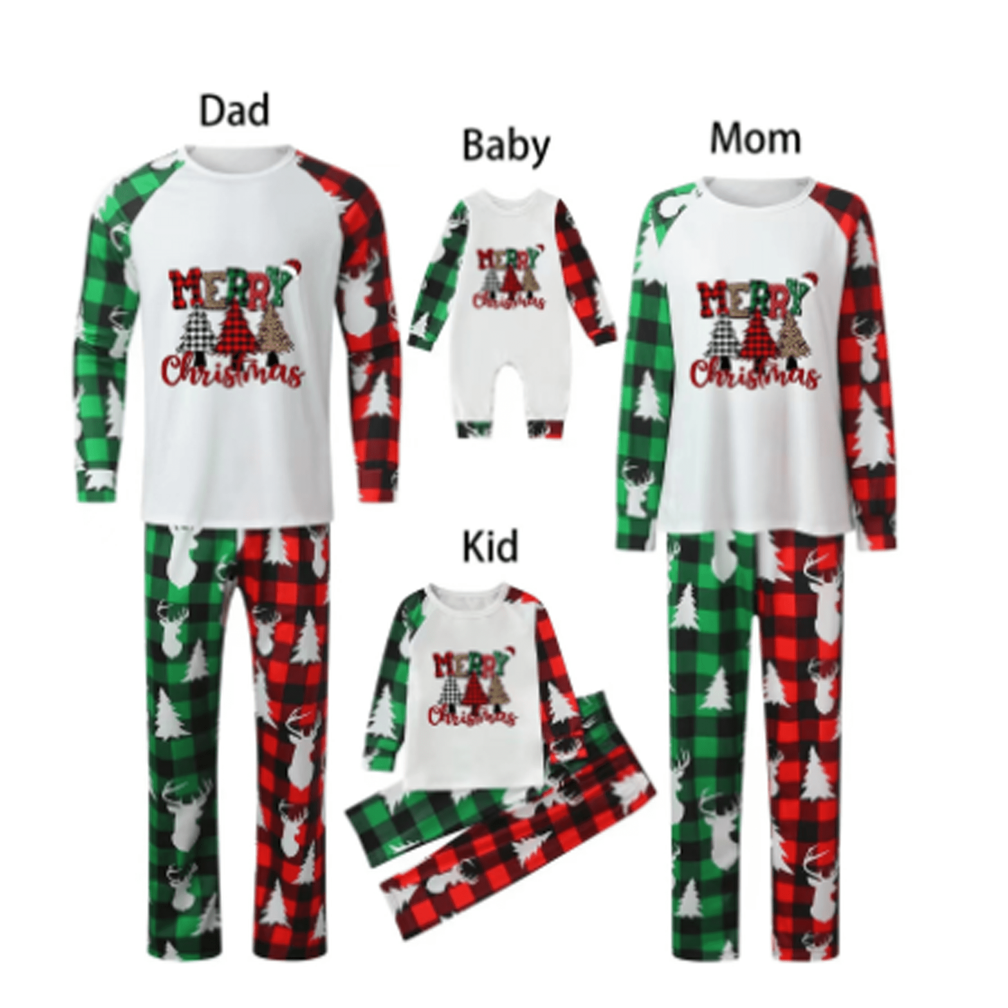 Family Christmas Pajamas Matching Sets, Santa Claus Letter Printed