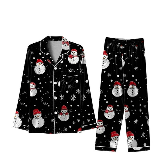 Family Christmas Pajamas Matching Sets Silk Casual Matching Set for Family