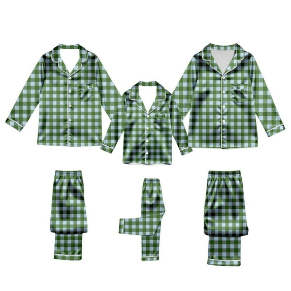 Family Christmas Pajamas Matching Sets Silk Casual Matching Set for Family