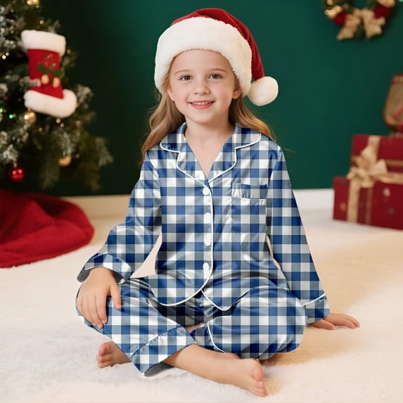 Family Christmas Pajamas Matching Sets Silk Casual Matching Set for Family