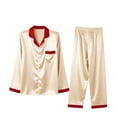 thumbnail image 1 of Family Christmas Pajamas Matching Sets Silk Satin Plus Size Casual Matching Set for Family, 1 of 9