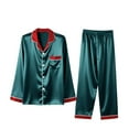 thumbnail image 1 of Family Christmas Pajamas Matching Sets Silk Satin Plus Size Casual Matching Set for Family, 1 of 9