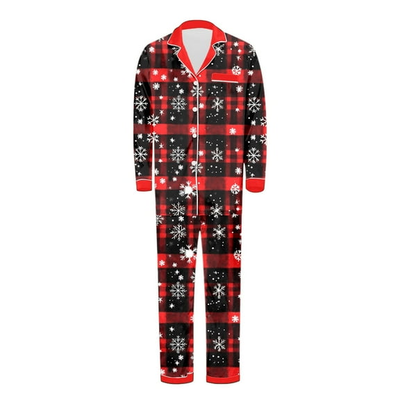 Family Christmas Pajamas Matching Sets Womens Mens Pjs Long Sleeve Sleepwear Holiday Lounge Sets
