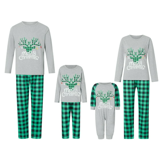 Family Christmas Pajamas Matching Sets Xmas Matching Pjs for Adults Kids Holiday Home Xmas Family Sleepwear Set