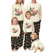 ELIPPEO Family Christmas Pajamas Matching Sets Xmas Matching Pjs for Adults Kids Holiday Home Xmas Family Sleepwear Set