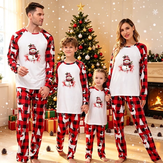 Family Christmas Pajamas Matching Sets Xmas Pjs Matching Christmas Pajamas for Family Cute Holiday Sleepwear Outfits Loungewear for Women Men Adults Couples