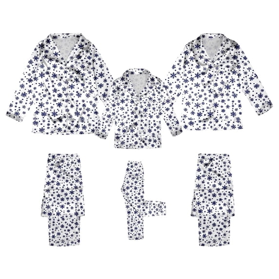 Family Christmas Pajamas Silk Pajamas Long Sleeve Button-Down Loungewear Set Christmas Clothes Christmas Pajamas Mens