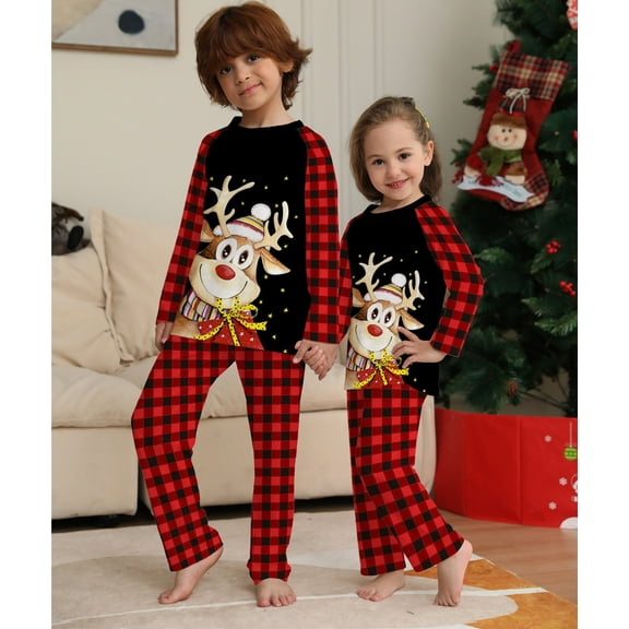 Family Christmas Pajamas, Syphoria 1PC Pajamas Set Long Sleeve Top and Pant Matching Family Christmas Pajamas Set