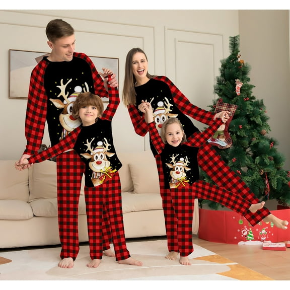 Family Christmas Pajamas, Syphoria 1PC Womens Pajamas Set Long Sleeve Top and Pant Matching Family Christmas Pajamas Set