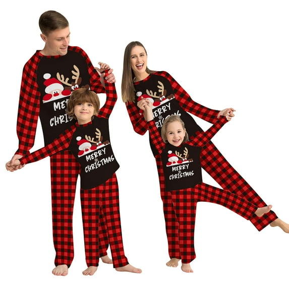 Family Christmas Pajamas Xmas Pjs Matching Sets Holiday Home Sleepwear Jammies Outfits
