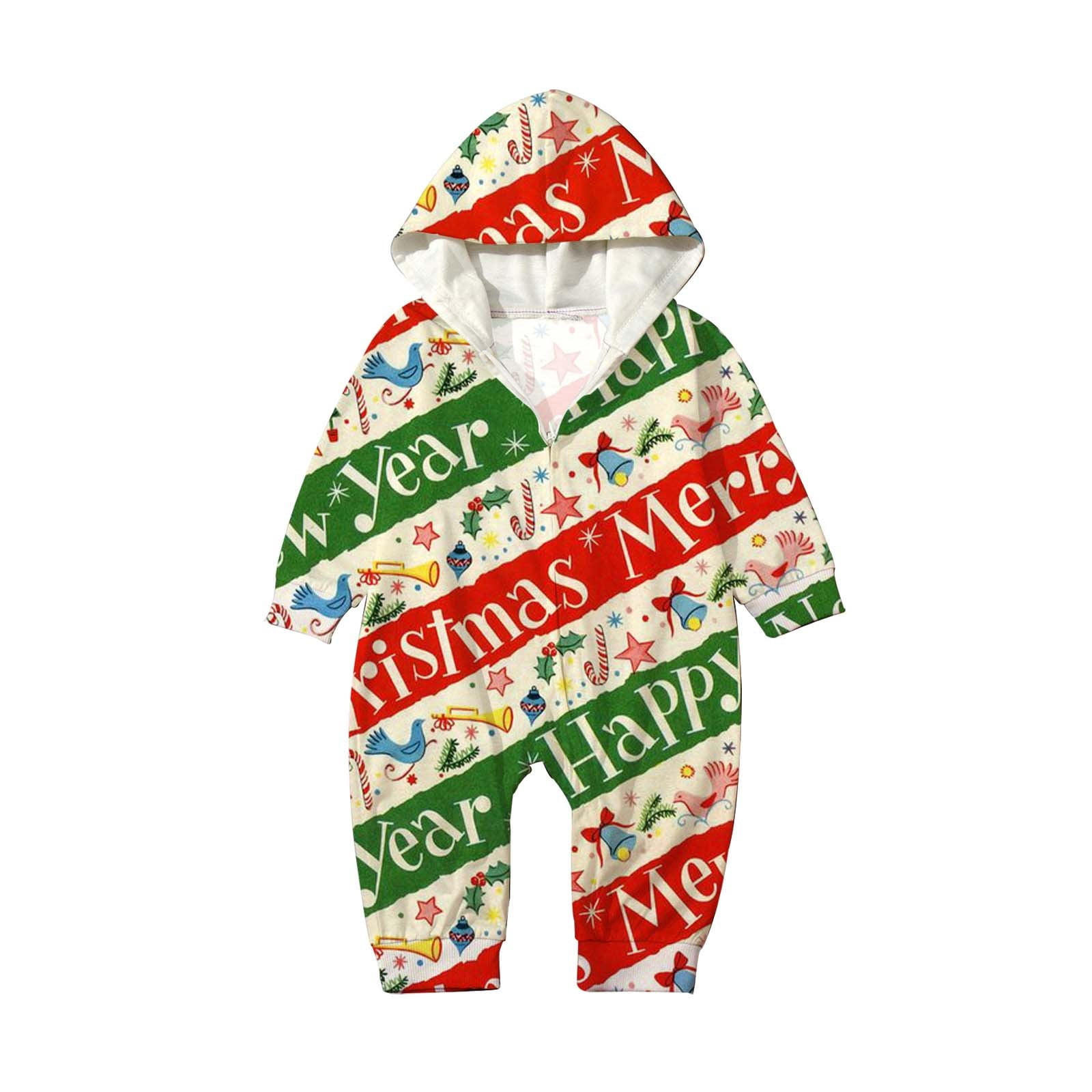 Family Christmas Pjs Hooded for Stylish and Cozy Holiday Baby Pajama