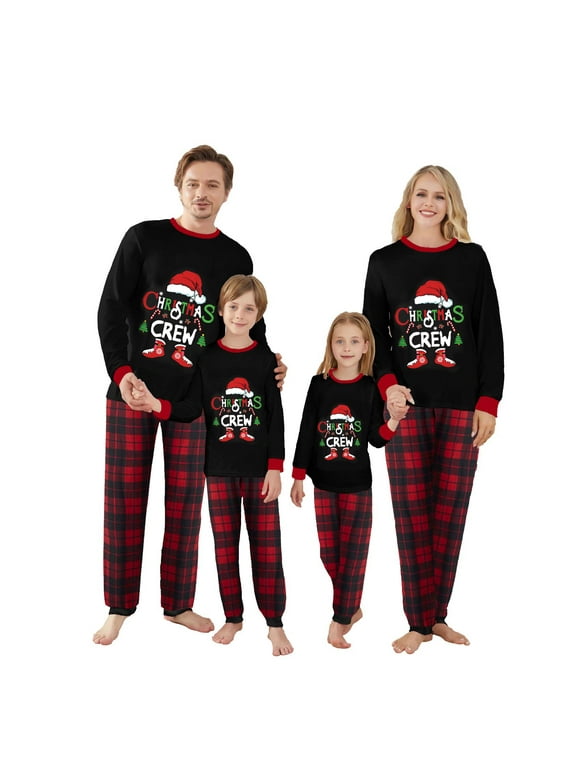 Family Christmas Pjs Matching Sets Baby Christmas Matching Jammies for Adults and Kids Holiday Xmas Sleepwear Set