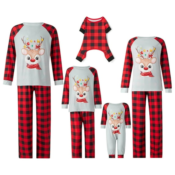 Family Christmas Pjs Matching Sets Baby Christmas Matching Jammies for Adults and Kids Holiday Xmas Sleepwear Set