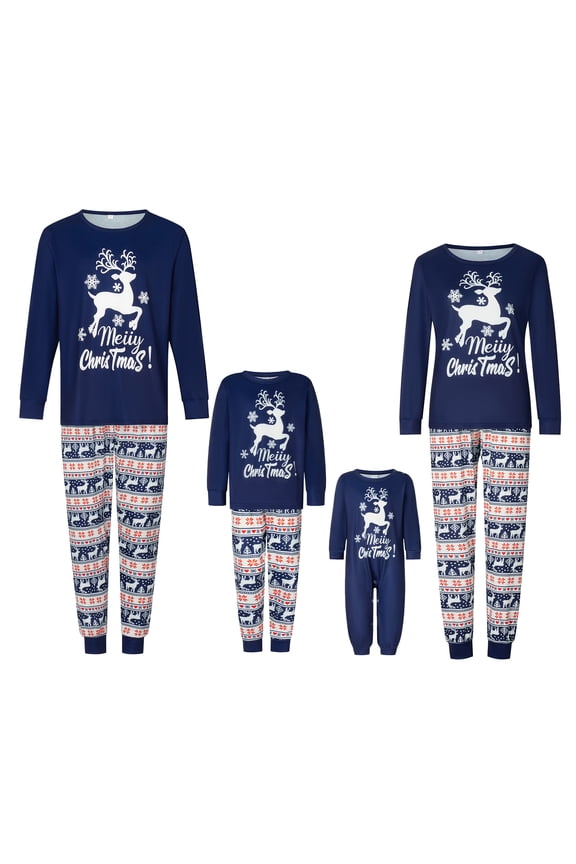 Family Christmas Pjs Matching Sets Christmas Pajamas Long Sleeve Pj 2 Piece Set Festival Party Sleepwear