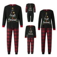 thumbnail image 1 of Family Christmas Pjs Matching Sets Christmas Pajamas Santa Printed Top and Plaid Pants Sleepwear for Family, 1 of 3