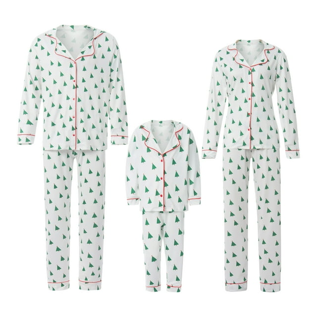 Family Christmas Pjs Matching Sets Holiday Button Down Pajamas Xmas ...