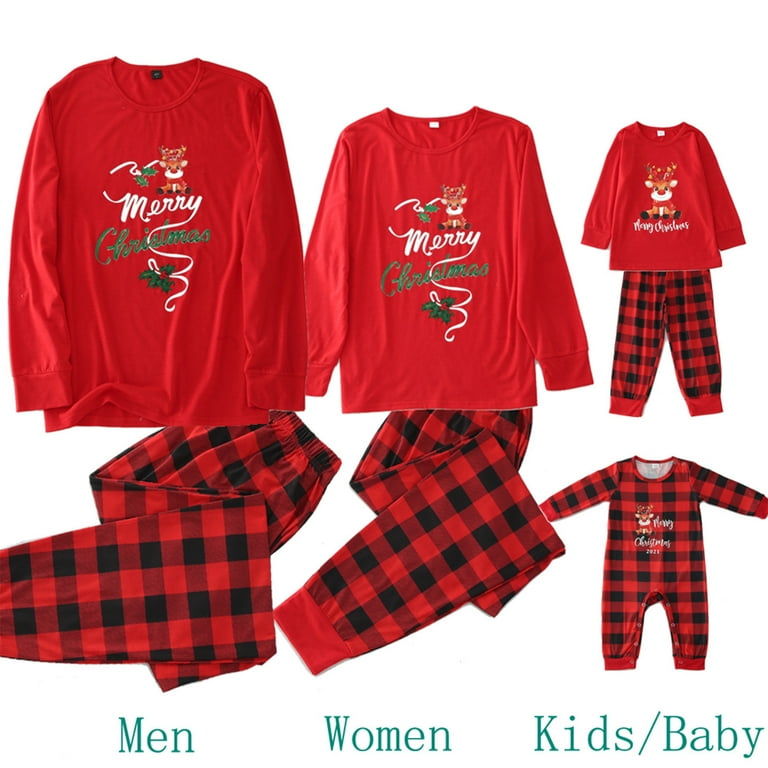 Family Christmas Pjs Matching Sets Plus Size for Women Pijamas de