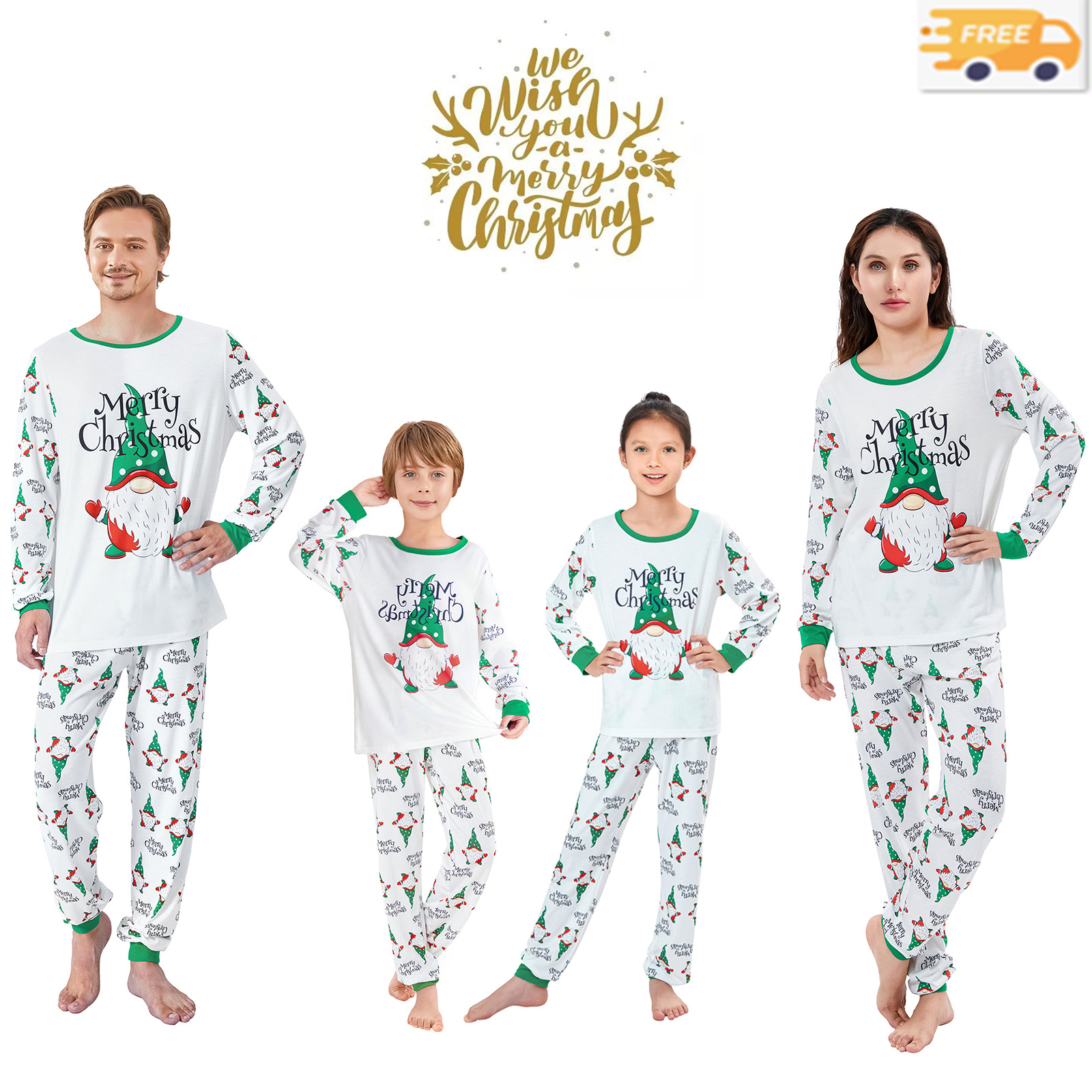 Family Christmas Pjs Matching Sets Xmas Holiday Jammies Cute Print