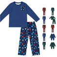 thumbnail image 1 of Family Christmas Pjs Round Neck Long Sleeves Comfy Pajamas Set 2 Piece Tops Pants Fall Pjs Matching Christmas Outfits, 1 of 6