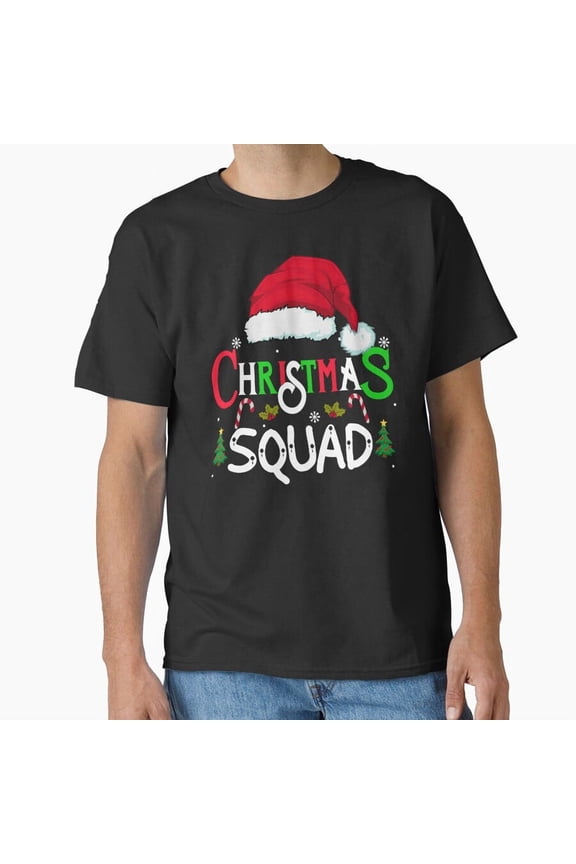 Family Christmas Squad Groovy Matching Holiday Crew Unisex T-Shirt, up to size 5XL