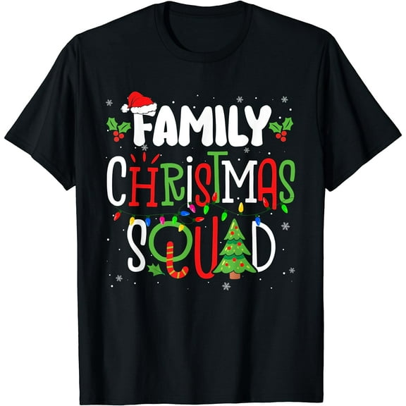 Family Christmas Squad Matching Pajamas Santa Xmas Holiday T-Shirt