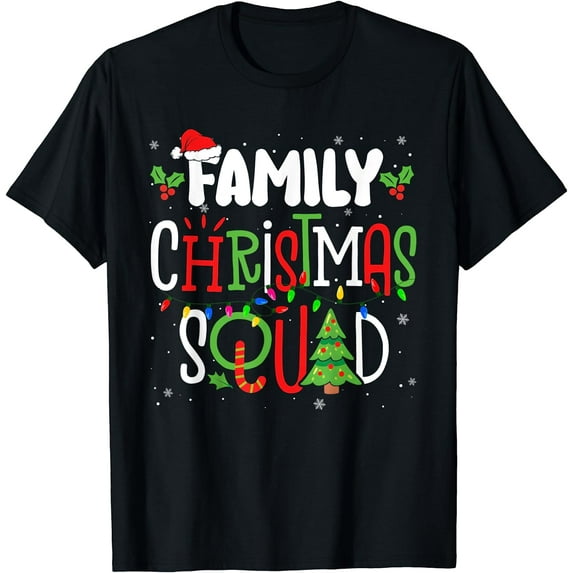 Family Christmas Squad Matching Pajamas Santa Xmas Holiday T-Shirt