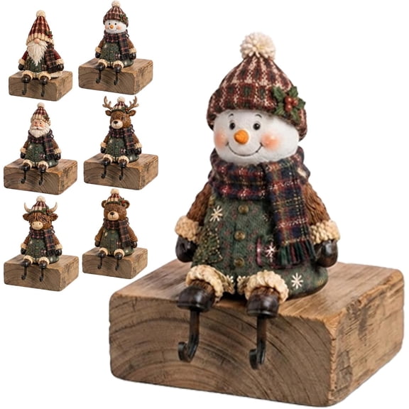 Family Christmas Stocking Holder Shelf Sitters Highland Cow Design Christmas Decor, Stocking Holder, Shelf Sitter, Family Set C