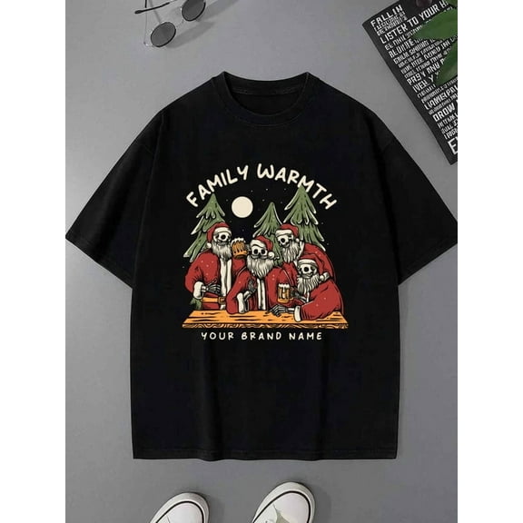Family Christmas Tee mens lover 180G 100% Cotton black heart grey Unique Design Unisex Shirt Short Sleeve tshirts Retro Unisex Shirt Printed tshirts Vintage Unisex Shirt Crewneck tshirts