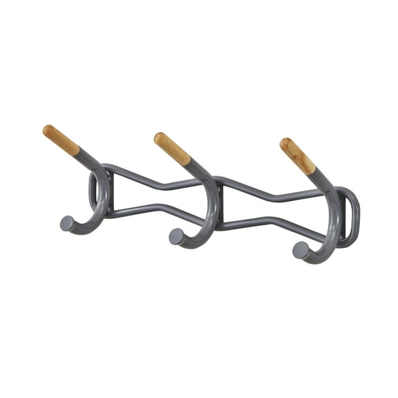 Family Coat Wall Rack, 3Hook, Charcoal