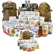 Family Comfort 72 Emergency Survival Kit/Backpack – 72 Hour for 4 People – Disaster Preparedness – Delicious ReadyWise Food, Gear, Lighting, First Aid, Tools & More - Tan