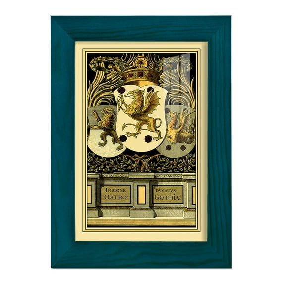 Family Crest II -Framed Print w/glass-Ocean Blue