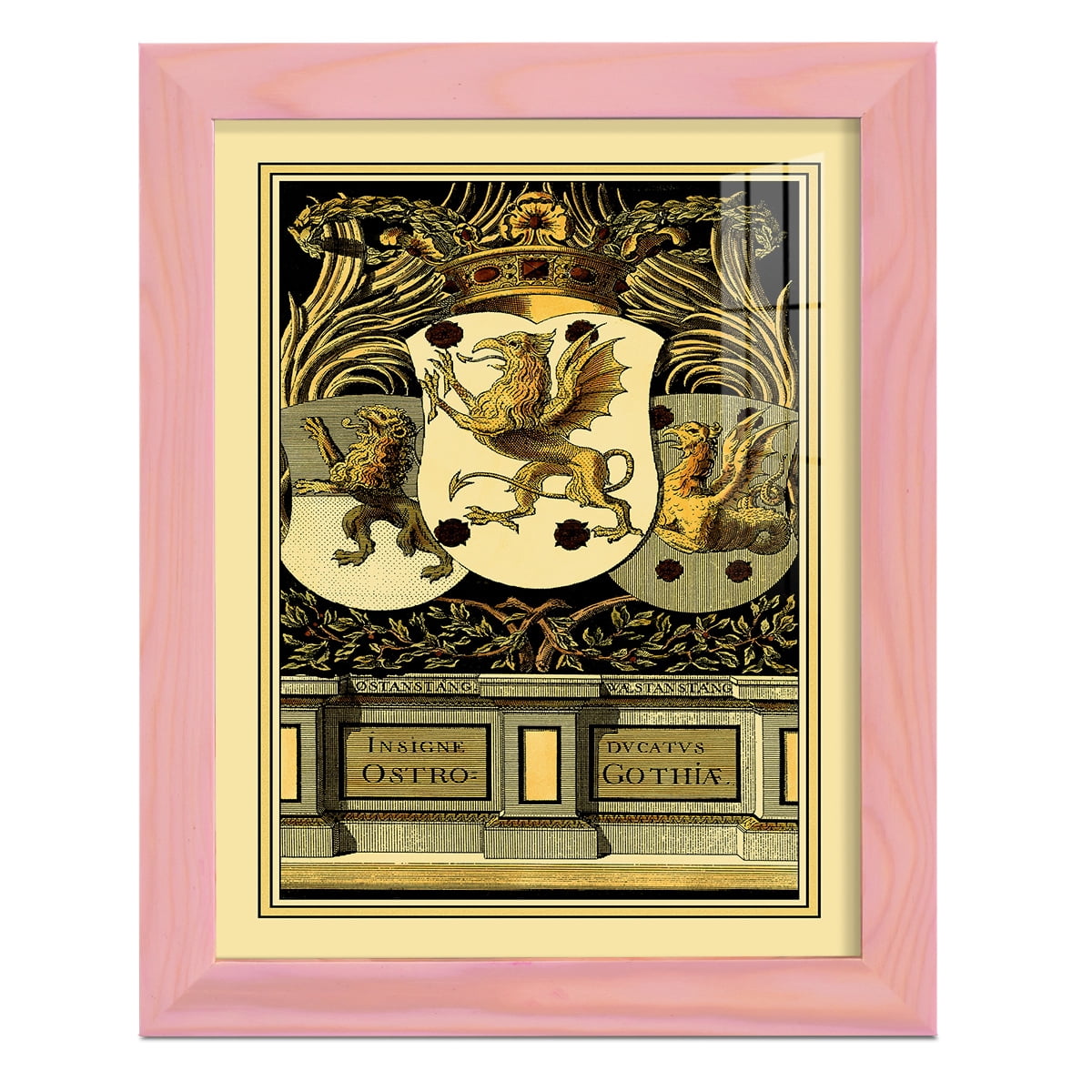 Family Crest II -Framed Print w/glass-Sunset Pink