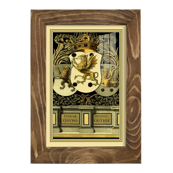Family Crest II -Framed Print w/glass-Walnut