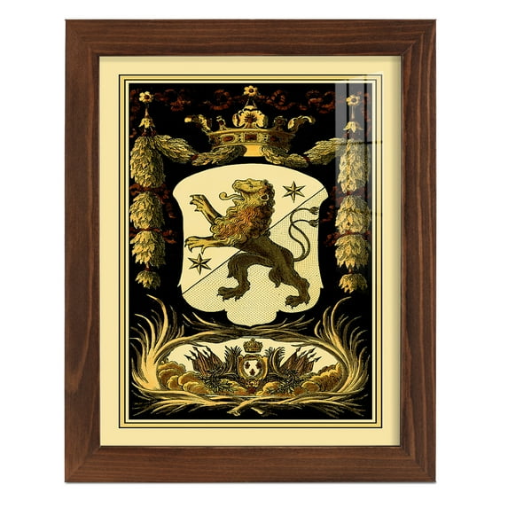 Family Crest III -Framed Print w/glass-Chestnut