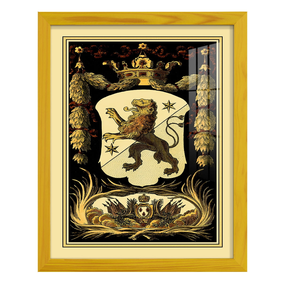 Family Crest III -Framed Print w/glass-Sunflower Yellow