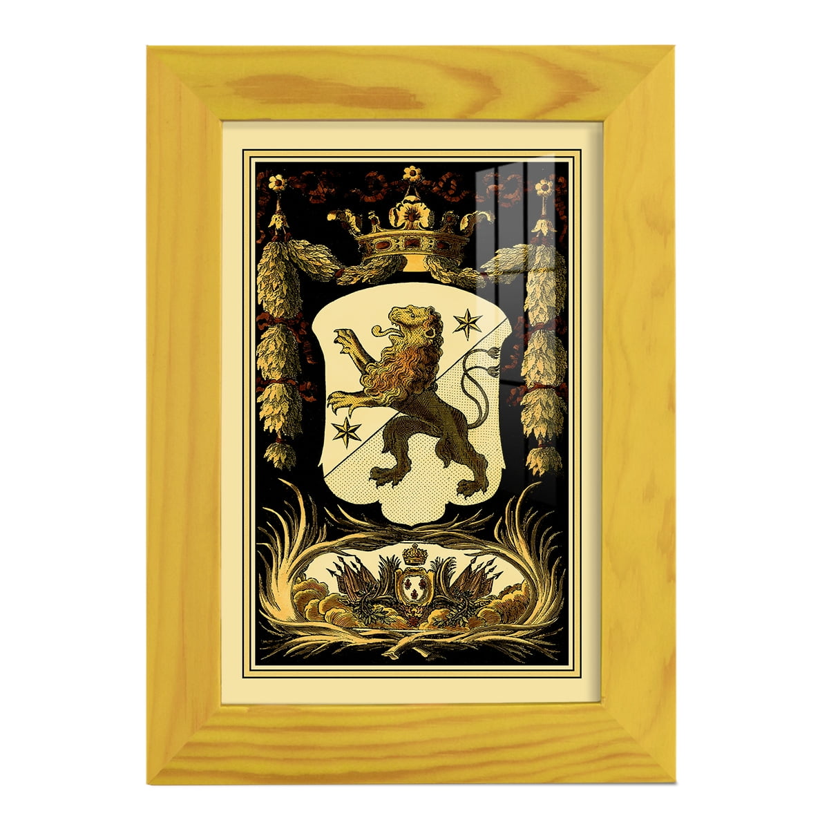 Family Crest III -Framed Print w/glass-Sunflower Yellow