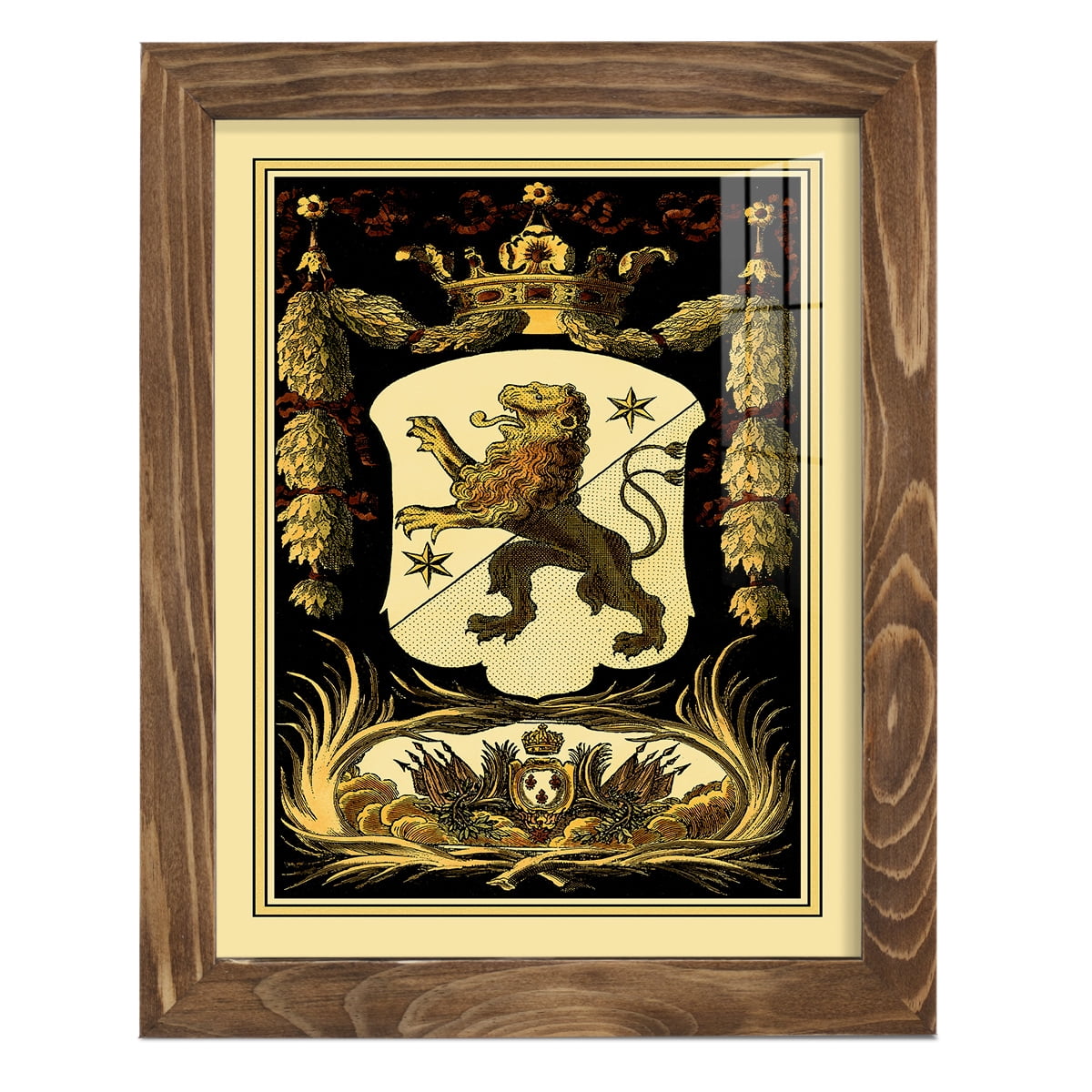 Family Crest III -Framed Print w/glass-Walnut