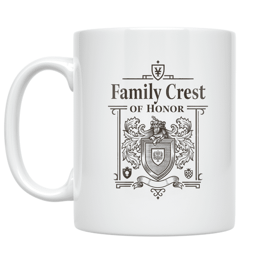 Family Crest of Honor Design - Heritage Enthusiast - 11 oz Ceramic Coffee Mug