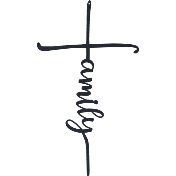 Family Cross Metal Wall Art