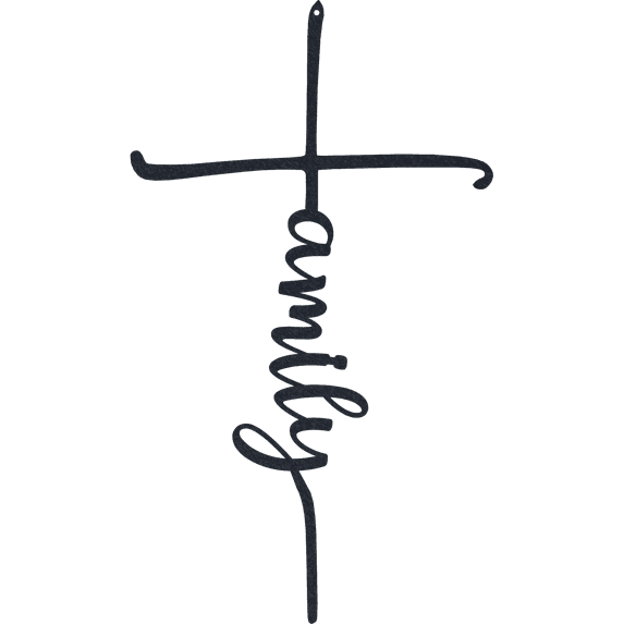 Family Cross Metal Wall Art