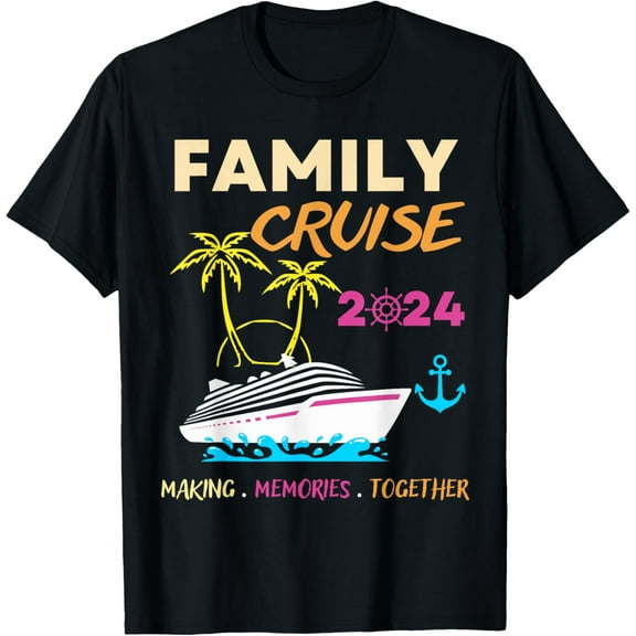 Family Cruise 2024 Making Memories Summer Matching Vacation T-ShirtMen and women, Black T-shirt, size: Extra large