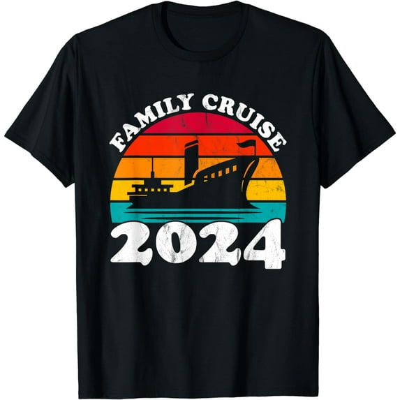 Family Cruise 2024 - Matching Family Vacation Retro T-Shirt