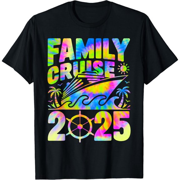 Family Cruise 2025 Matching Vacation 2025 Family Cruise T-ShirtMen's and women's gift, black and white T-shirt, size: Extra large S-4XL