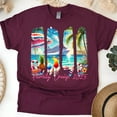 thumbnail image 1 of Family Cruise 2025 T-Shirt – Tropical Beach and Cruise Ship Matching Tee, Maroon, Size S, 1 of 6