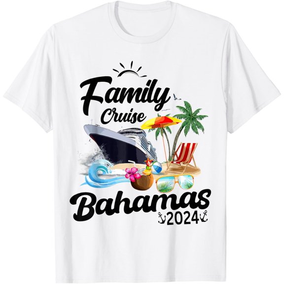 Family Cruise Bahamas 2024 T-ShirtMen and women, Black T-shirt, size: Extra large S-4XL