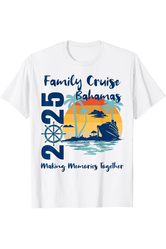 Family Cruise Bahamas Vacay 2025 Souvenir Matching Cruising T-ShirtMen and women, Black T-shirt, size: Extra large S-4XL