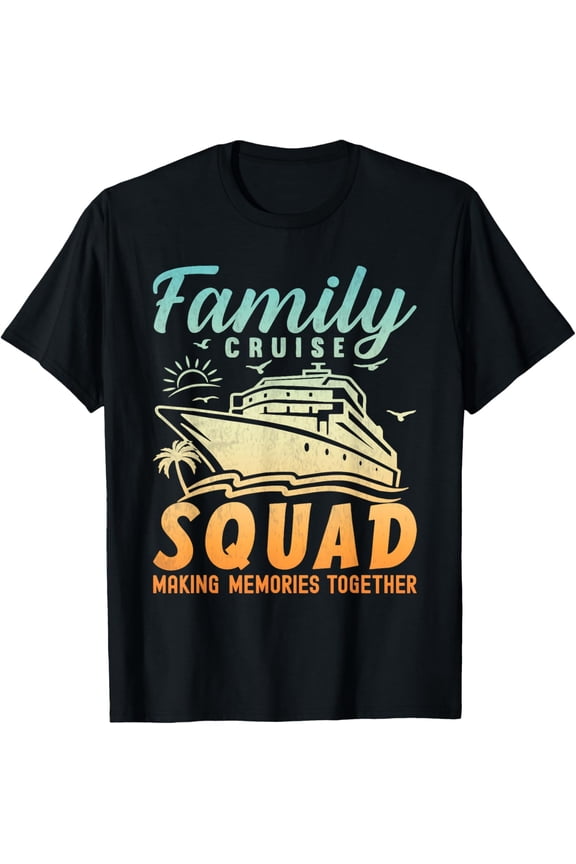Family Cruise squad Vacation Matching Group 2025 Brithday T-ShirtMen's and women's gift, black and white T-shirt, size: Extra large S-4XL
