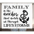 thumbnail image 1 of Ambesonne Black and White Curtains 2 Panel Set, Family Anchor, 108" x 108", Black and White, 1 of 3